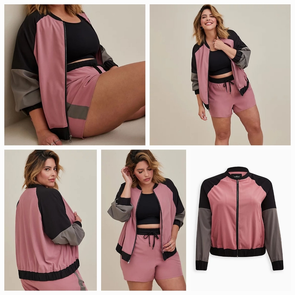 Torrid LoveSick Color block bomber Jacket.  Size 0X
